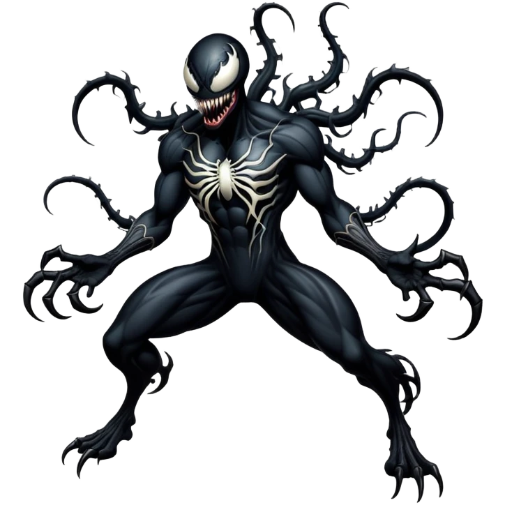 Fullbody Demiurge Venom-like shadowy god emoji