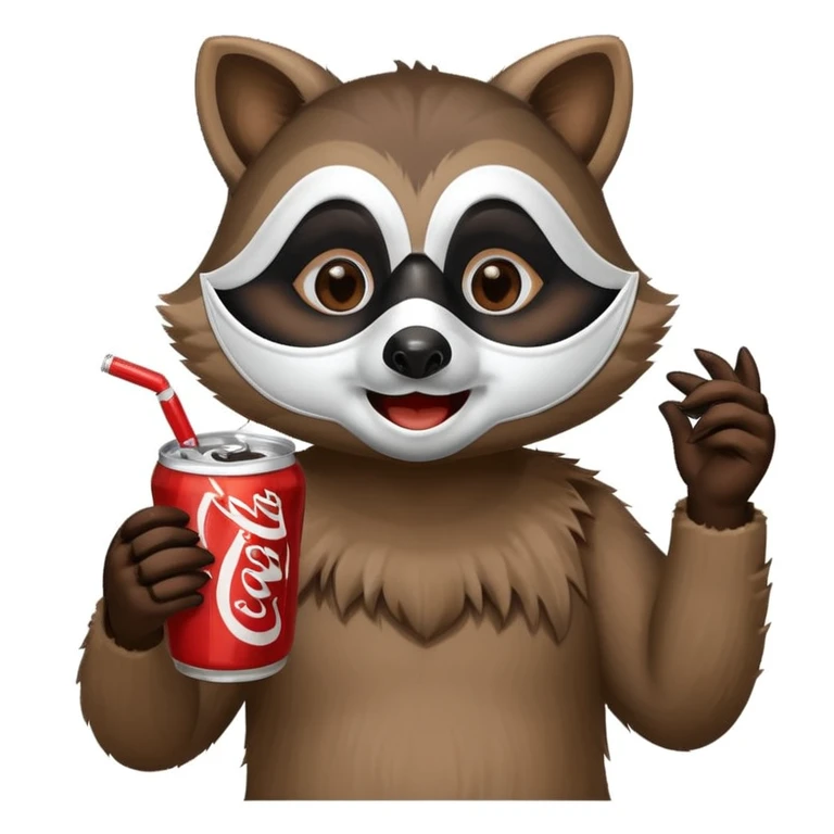 make an emoji of a raccoon drinking coke  emoji