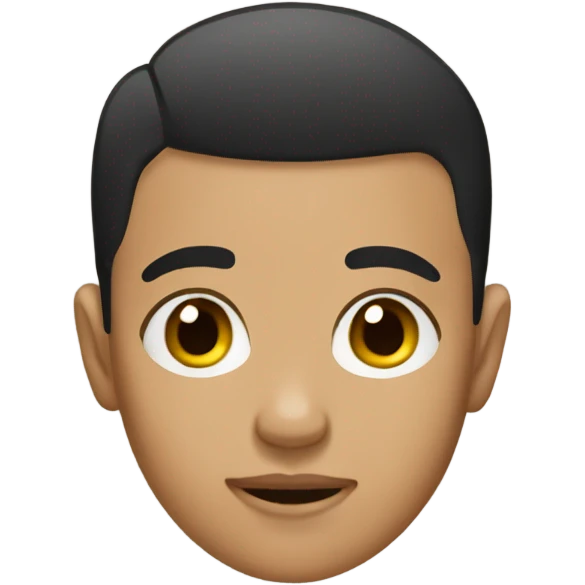 teen, tan, buzz cut, black hair emoji