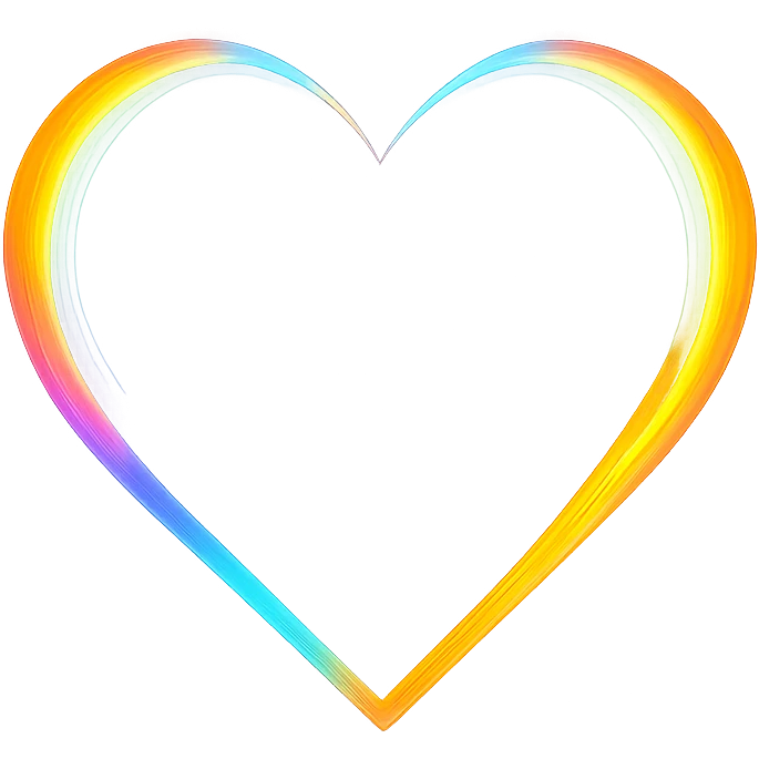 heart icon with a rainbow prism effect, digital illustration emoji