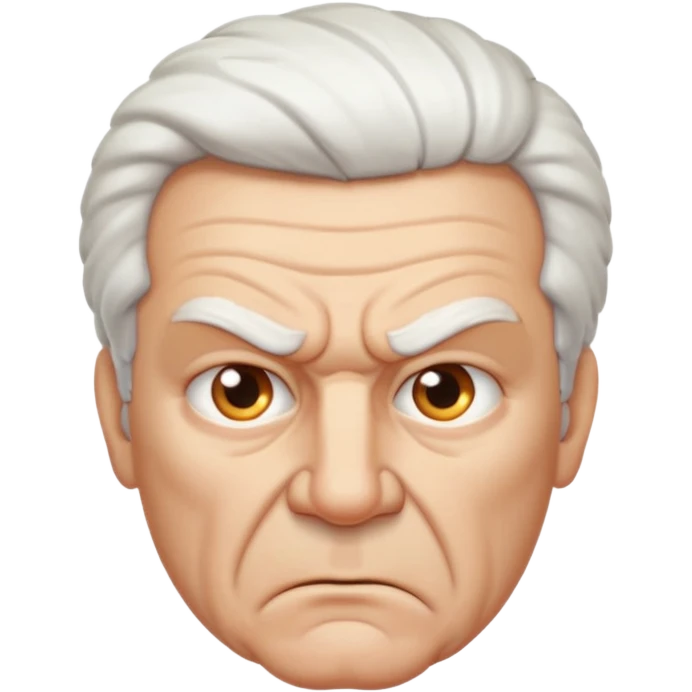Angry older white male Italian angel cartoon face emoji