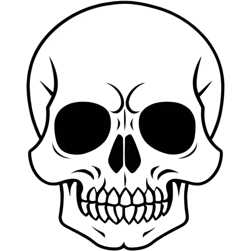 skull cartoonish sticker emoji