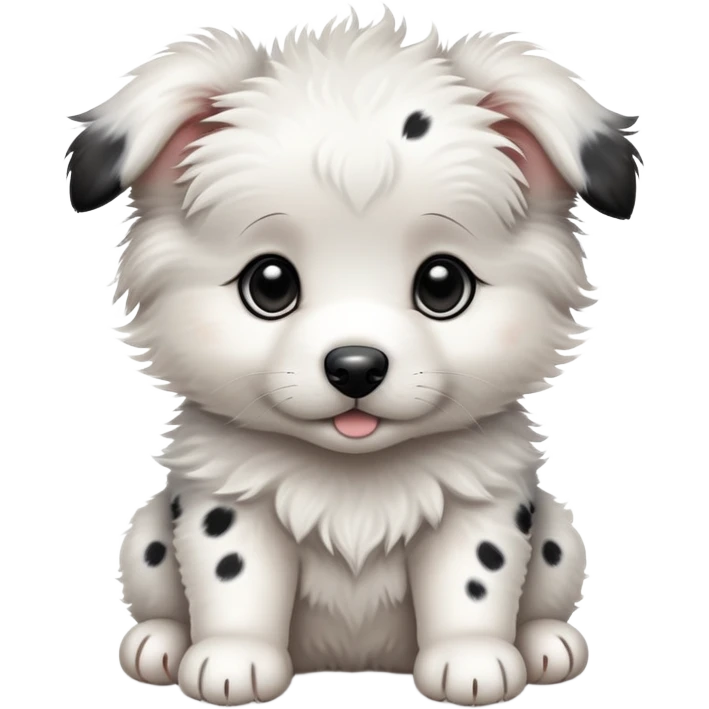 White aussie puppy with black spots emoji