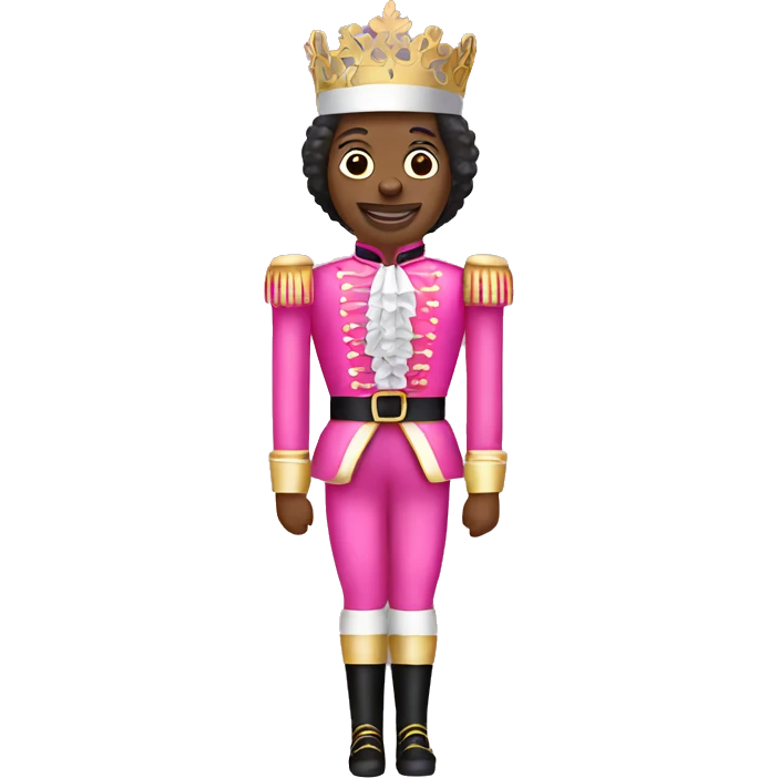 african american nutcracker dressed in pink emoji