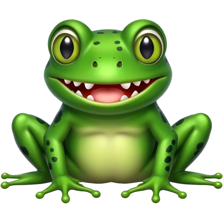 Frog with long fangs emoji