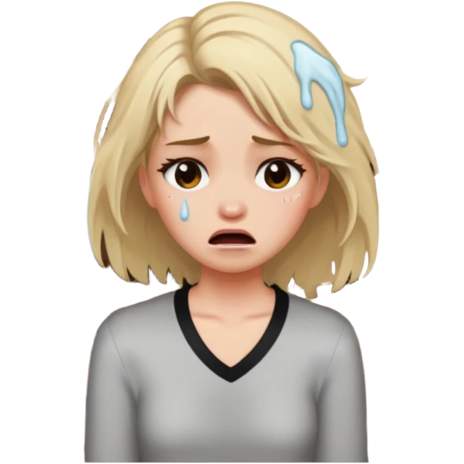 Girl, crying outside of bar emoji