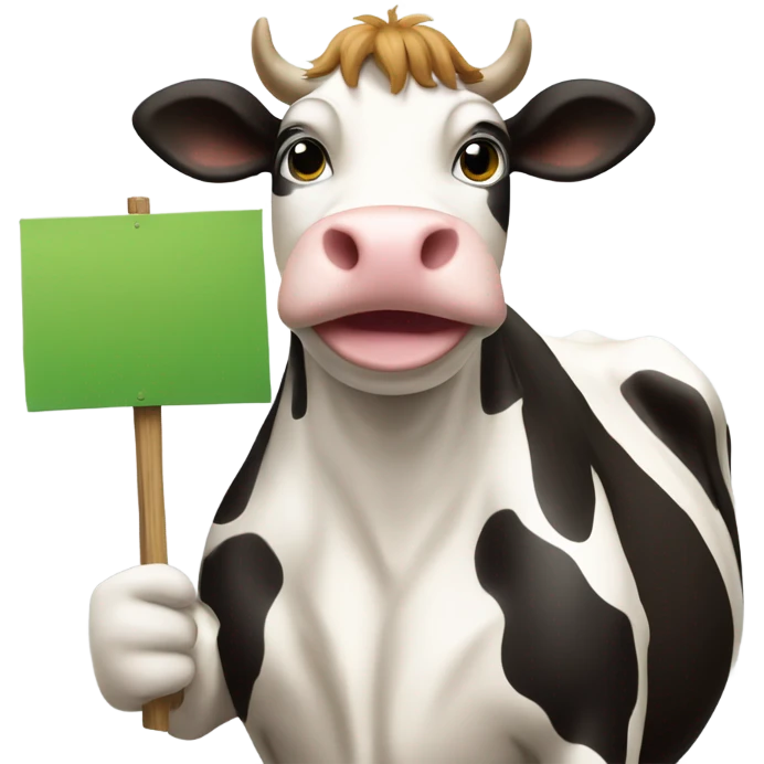 cow holding a sign that says “happy birthday savannah” emoji