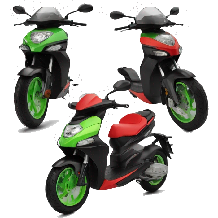 Black and red and a litle bit of green aprilia sr 50 replica 50cc emoji