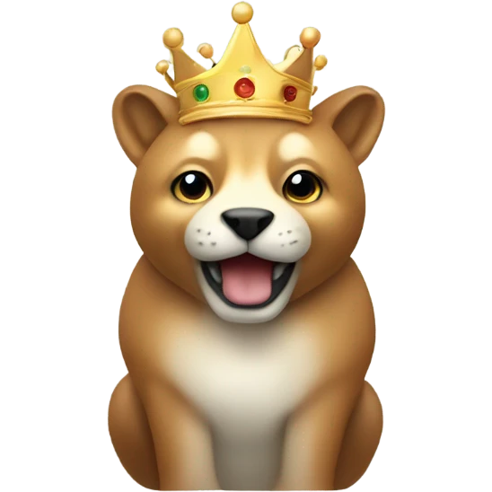 animal focus in blurred setting with crown emoji