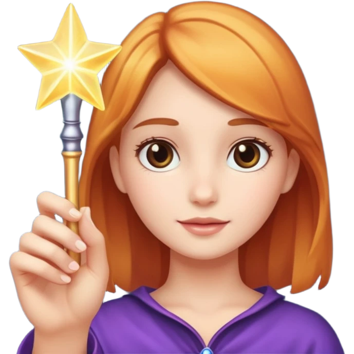 girls hand with magic wand glowing light  emoji