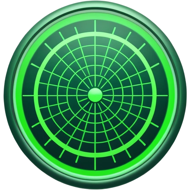 circular radar with blips and grid emoji
