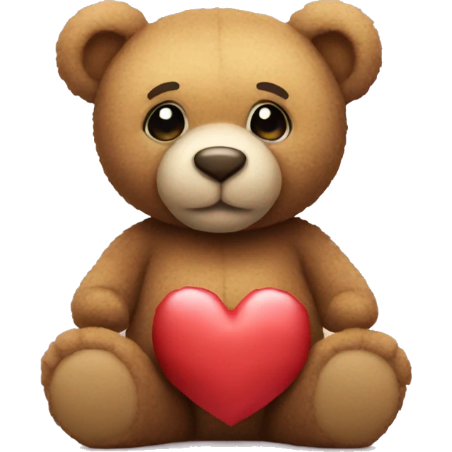 Teddy bear with heart emoji