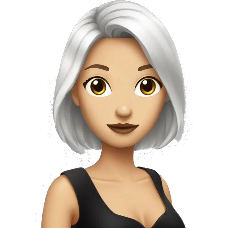 black dress pokerface emoji