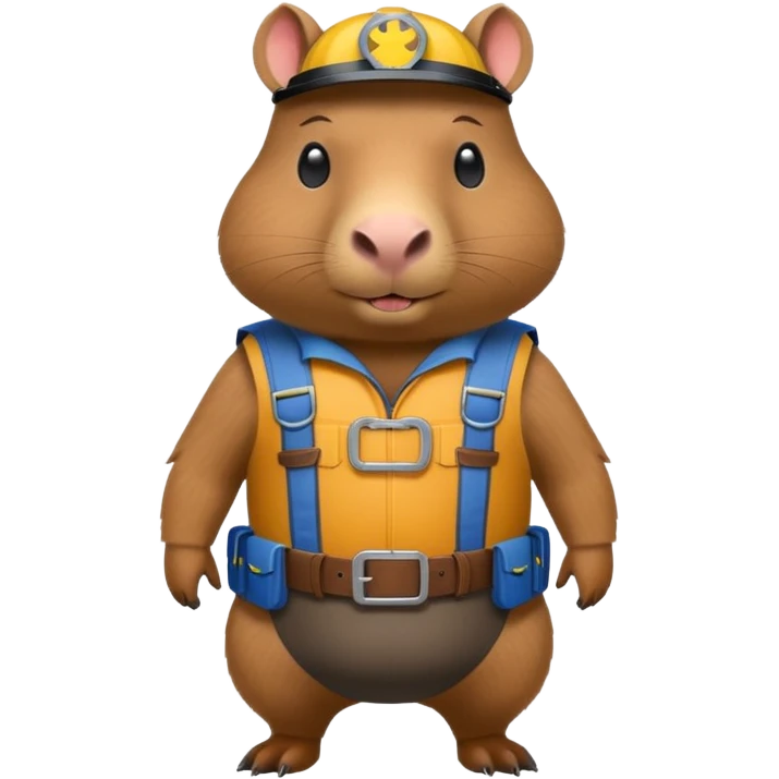 Batman bob the builder as a capybara emoji