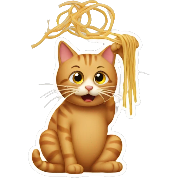 Cat eating spaghetti  emoji