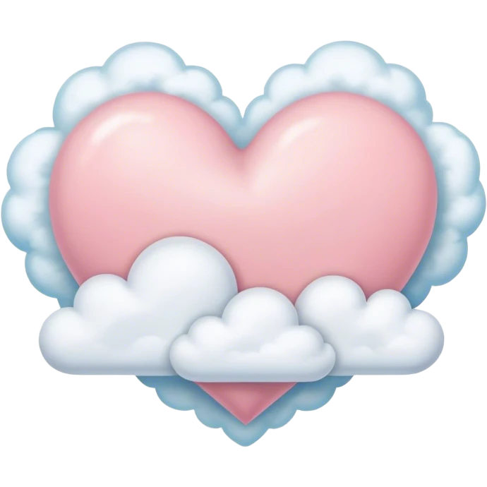 Pastel heart with clouds emoji