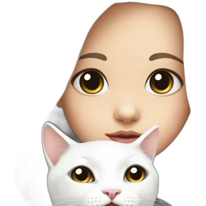 Baby girl light skin - 1 white cat- 1 black cat emoji
