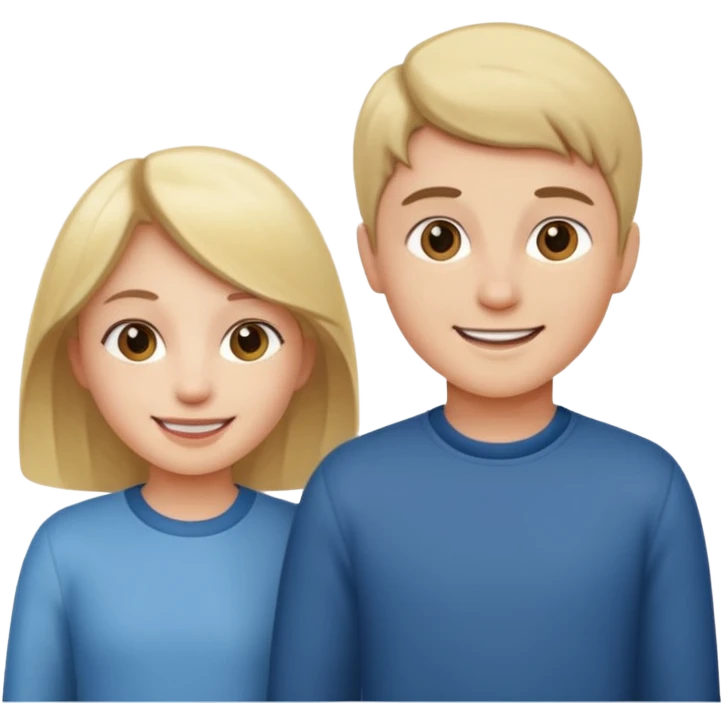 smiling girl and boy standing emoji