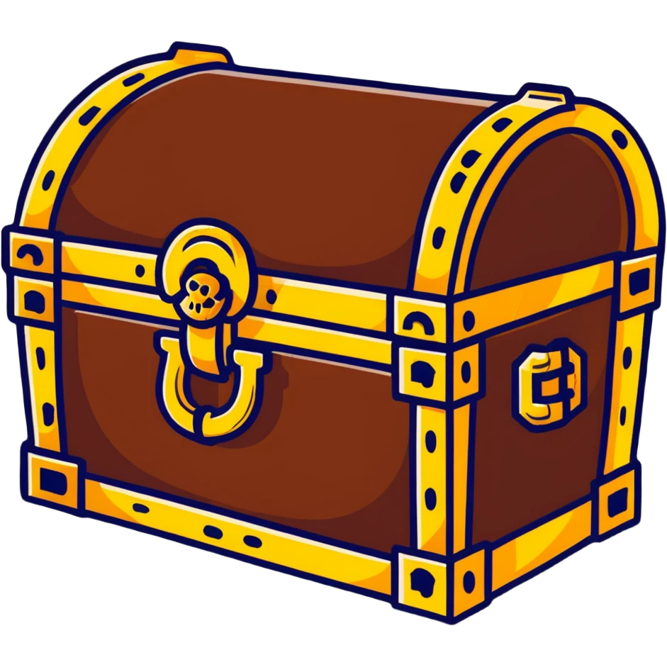pirate treasure chest with gold emoji