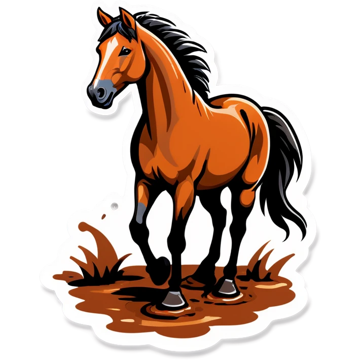 Horse in mud emoji