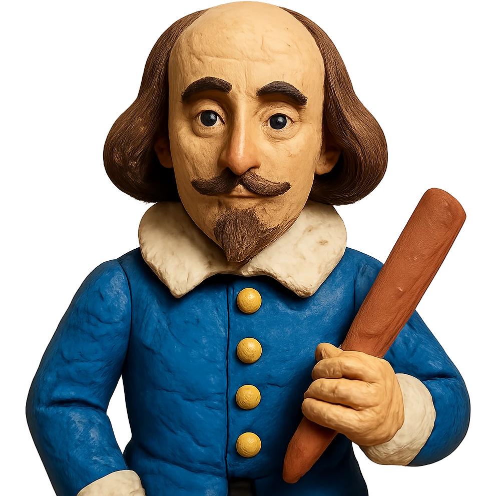 Shakespeare in claymation style emoji