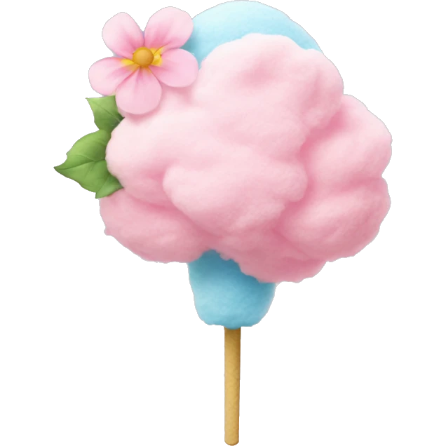 Cotton candy with flowers emoji