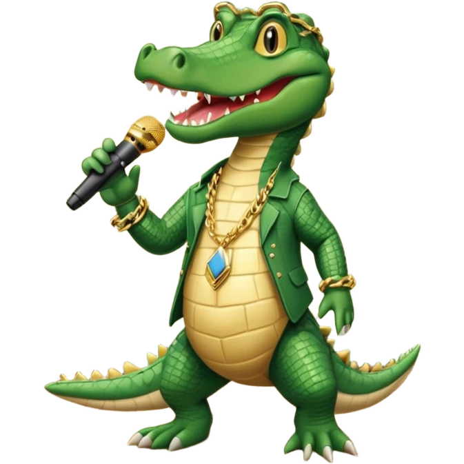 Alligator rapping onstage emoji