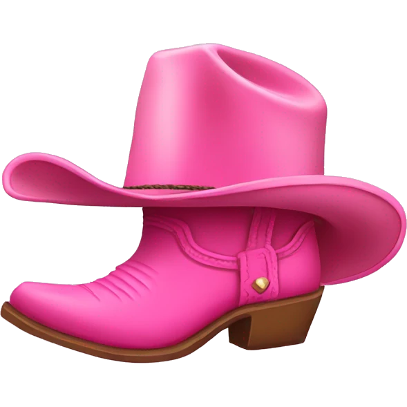 pink cowgirl hat and pink cowgirl boots emoji