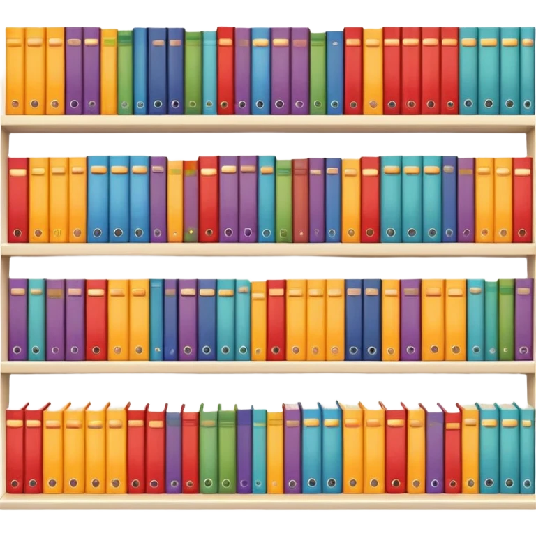 zoomed-in rows of colorful books on a shelf emoji