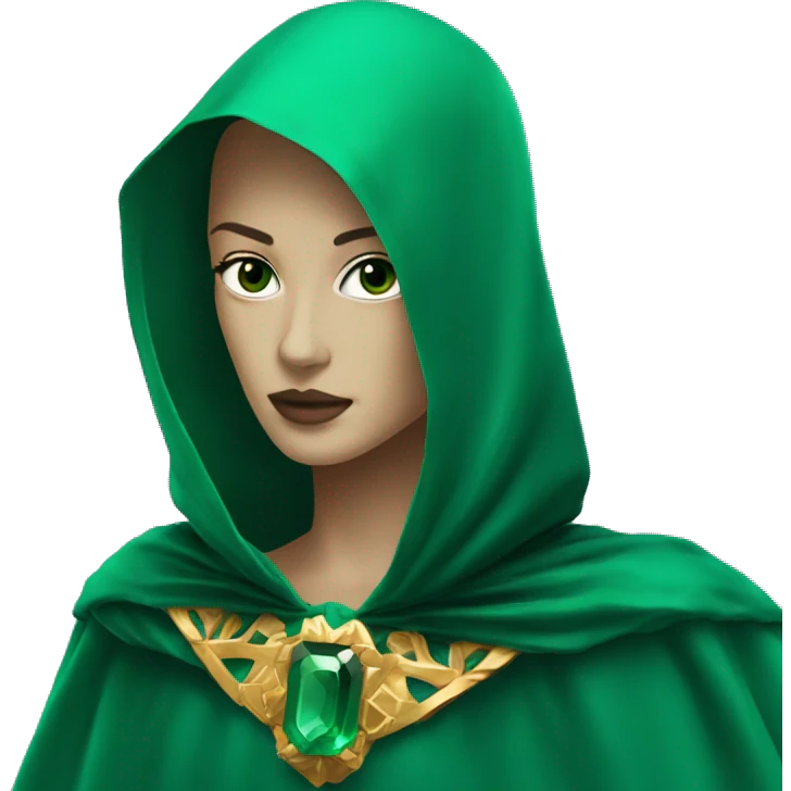 faceless mannequin flapping emerald gemstone cape emoji
