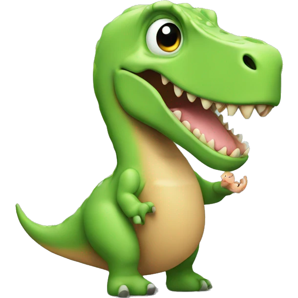 dino with a baby in the hand emoji