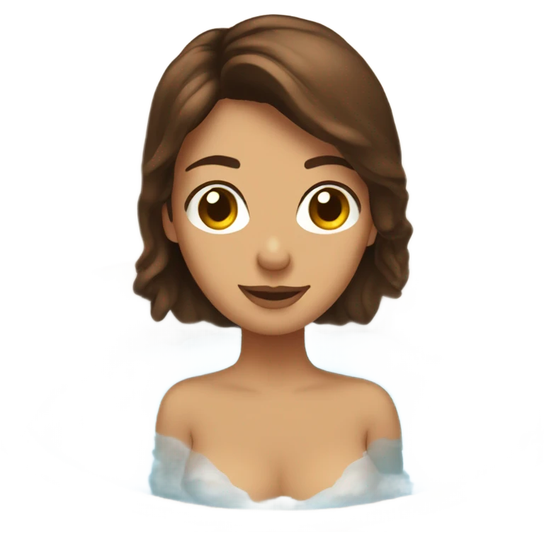 Person in hot tub with beer brown hair emoji