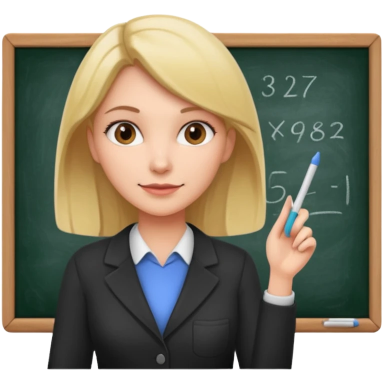 female teacher with blackboard and chalk emoji