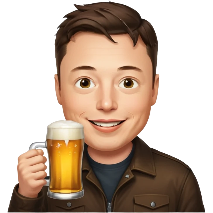Elon musk drinking beer emoji