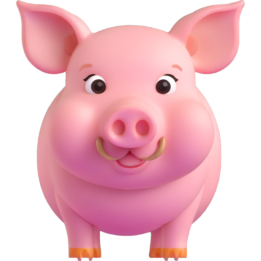 cute pig with tusks emoji