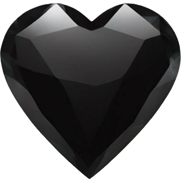 a polished black gemstone heart emoji