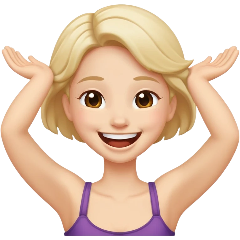 Arms holding neck while laughing emoji