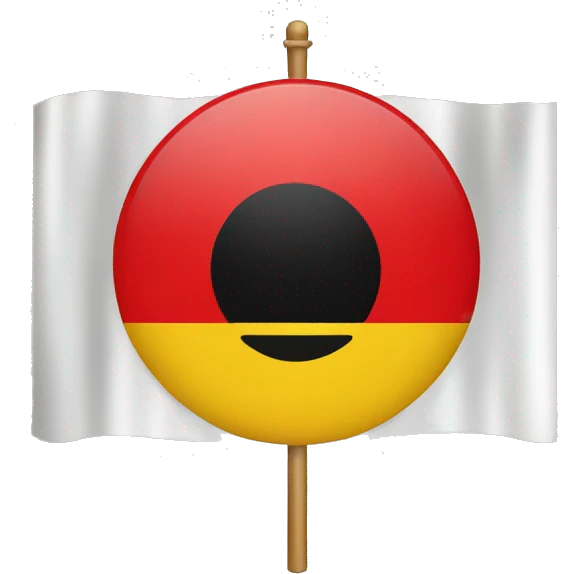 Flag with red and black rectangles with a yellow circle in the middle  emoji