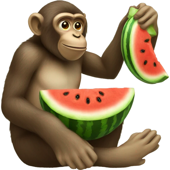 A monkey eating watermelon emoji