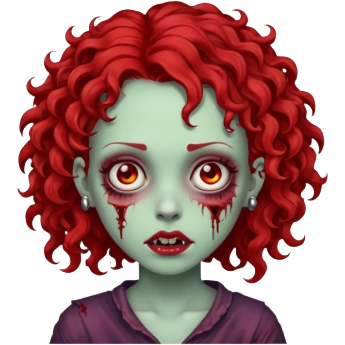zombie girl red hair cacheado com piercings emoji
