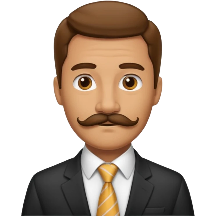long mustached man with tie emoji