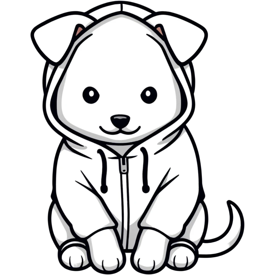 Dog wearing a hoodie  emoji