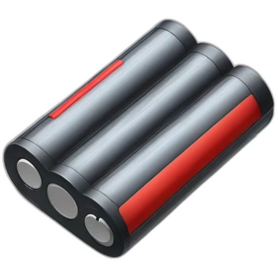battery icon with three levels, first level is low red emoji