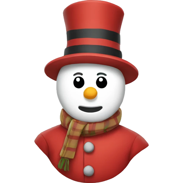 Snowman red coat  emoji