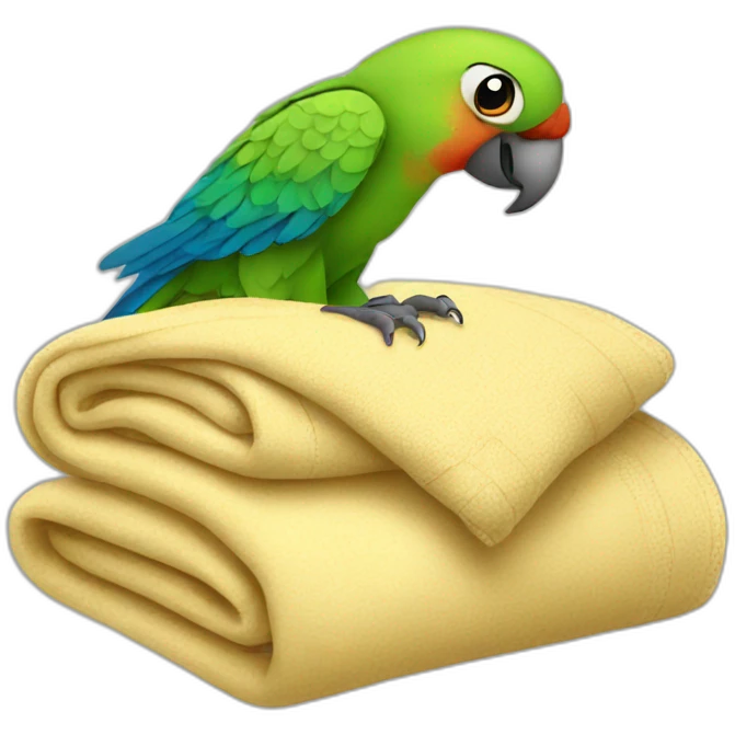 parrot with a blanket emoji