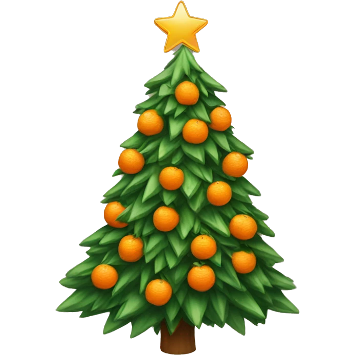 The Christmas tree is decorated with tangerines emoji