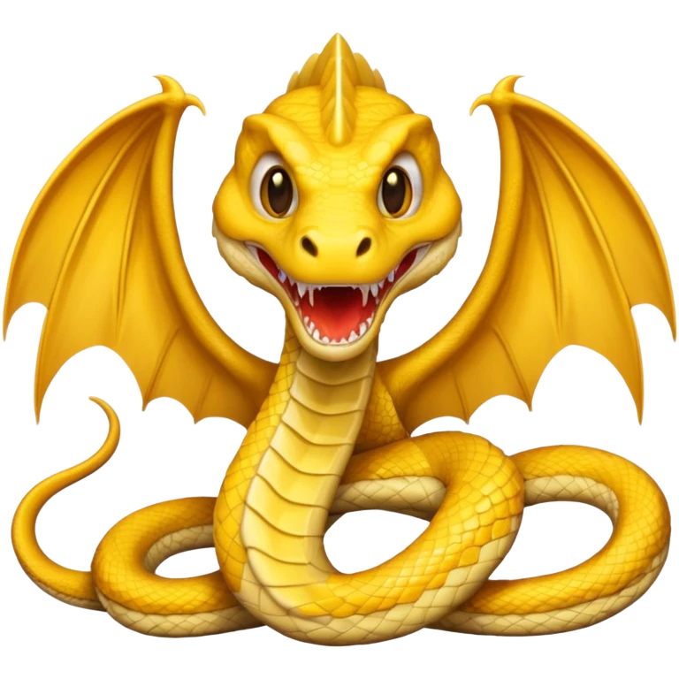 Huge yellow serpent with two wings emoji