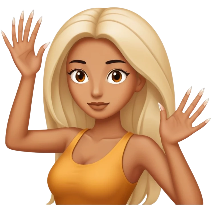 Palta con la bios grandes y uñas emoji