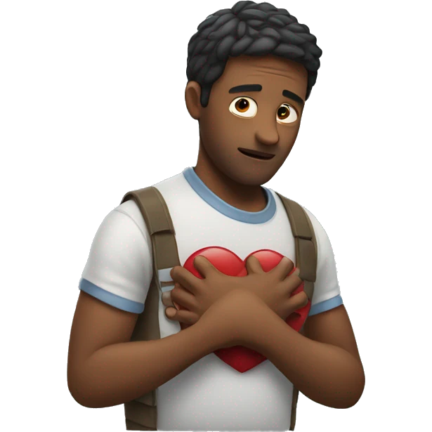 a man clutching his chest, having a heart attack emoji