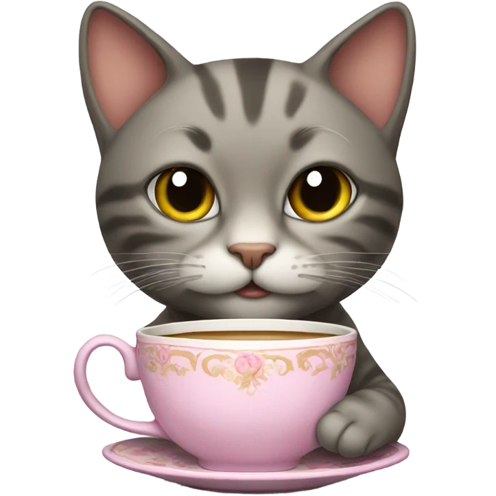 Cat holding teacup  emoji
